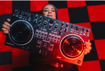 Young student DJing at Cuts Academy